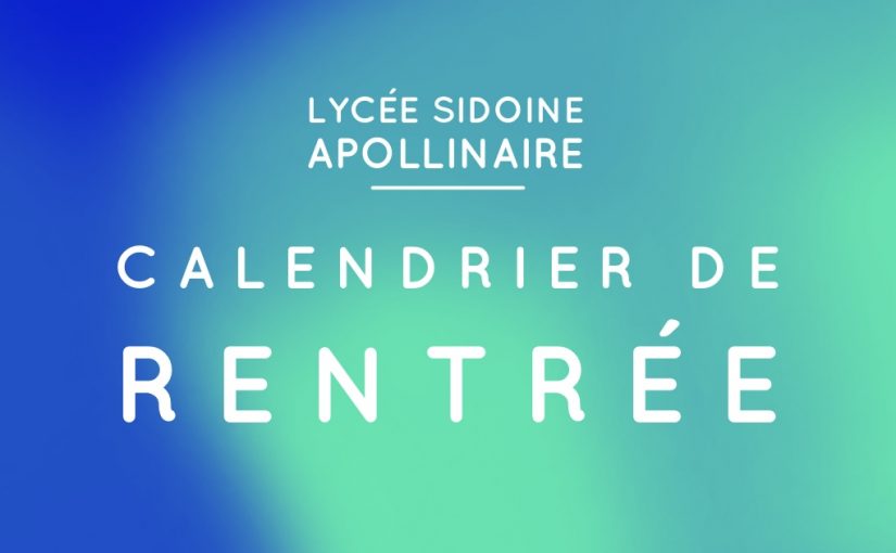 RENTRÉE DES ÉLÈVES ET DES ÉTUDIANTS