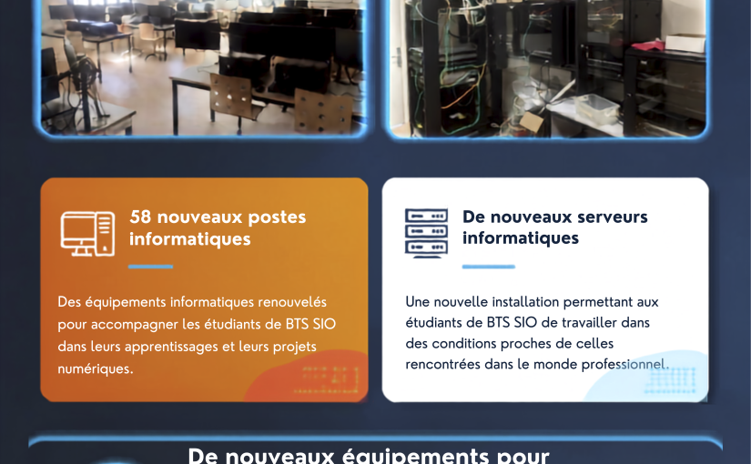 De nouveaux équipements pour nos BTS SIO